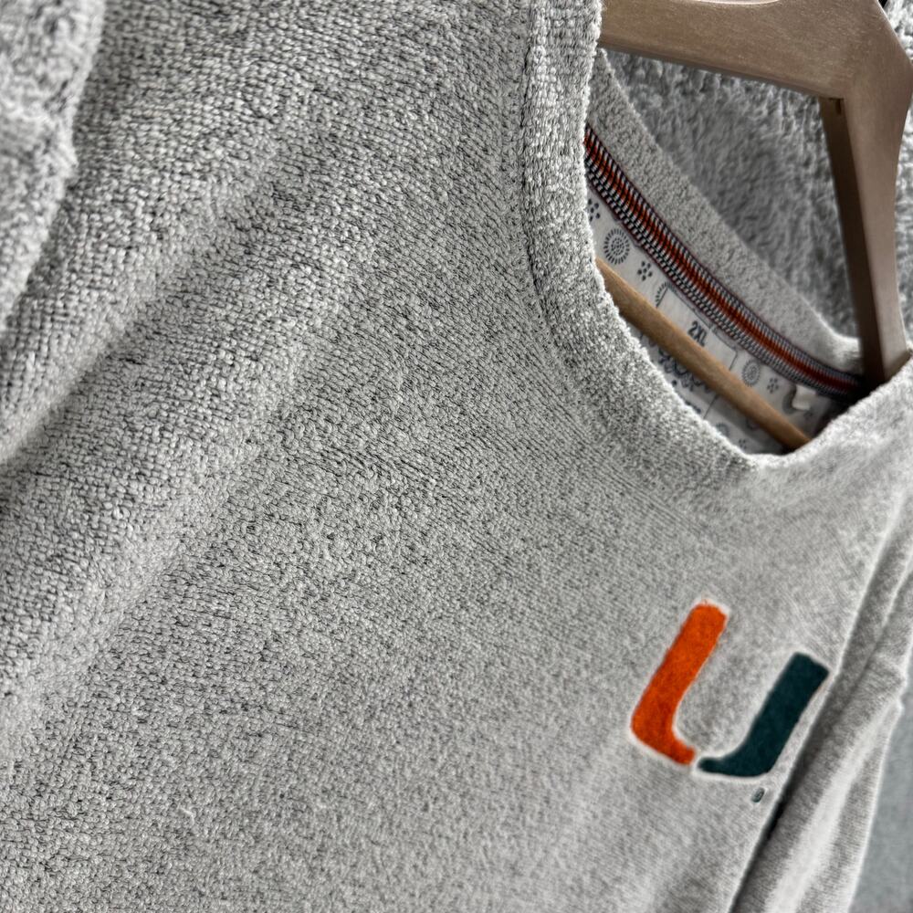 Miami Hurricanes Three Square Sweatshirt Mens 2XL Gray Logo‎ Pullover Crewneck